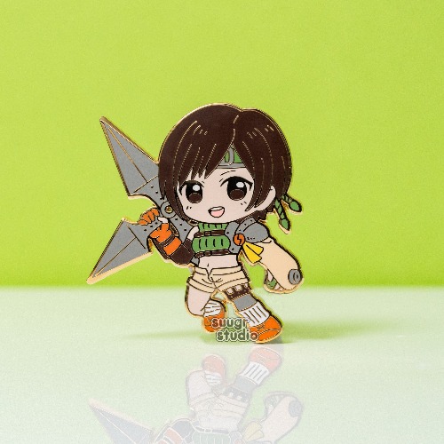 FF7 Yuffie Kisagari Hard Enamel Pin - [A Grade] / Simple Rubber Back