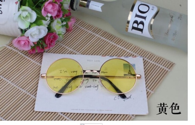 Candy Colored Circle Glasses - Yellow