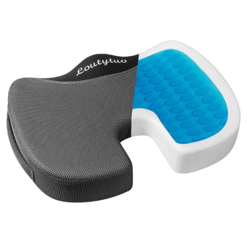 LOUTYTUO Seat Cushion Pillow,100% Memory Foam and Washable Cover,for Office Chair,Car Seat and Wheelchair,Tailbone & Sciatica & Back Pain Relief (Gray (U Shape)) - Gray (U Shape)