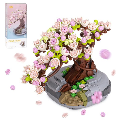 Furado Sakura Bonsai Tree Building Kit, 426Pcs Potted Plant Building Blocks Set, Sakura Tree Bonsai Model, Creative Botanical Collection Building Blocks, DIY Artificial Flower Bouquet for Home Decor