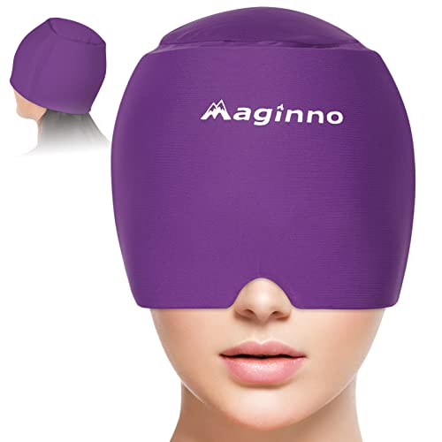 Head Ice Pack Cap,Ice Hat for Head,Head Ice Pack for Wrap,Cold & Hot 360 Degree Compression Reusable Stretchable Flexible Gel Ice Pack for Head.(Purple) - Purple