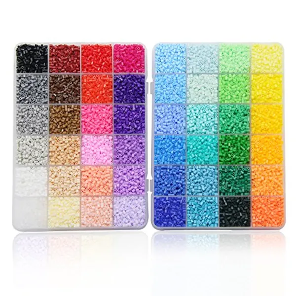 Artkal Mini Fuse Beads Soft Mini Fusion Beads Compatible Mini Perler Beads Mini Hama Beads, 24000 48 Colors Soft Mini Artkal Beads