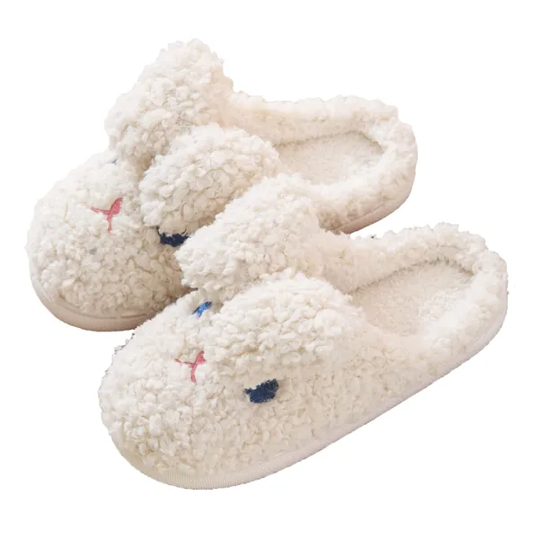 Jbciuds Bunny Slippers for Women Cute Animal Slippers Cozy Memory Foam House Slippers Warm Fleece Lining Soft Plush Non-Slip Sole Indoor Outdoor Shoes