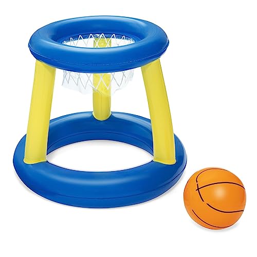 Bestway 52418 Splash N Hoop Inflatable Basketball Swimming Set, Floating Pool Game, Orange - Inflatable Basketball Game