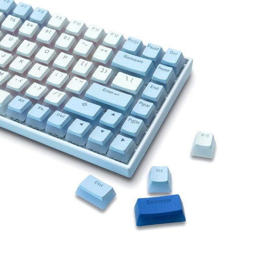 XVX Pudding Keycaps - PBT Keycaps, 165 Key Set keycaps 60 Percent, OEM Profile Custom Keycap, Compatible with a Wide Range of Mechanical Keyboards, English (US) Layout (Light Blue) - Light Blue