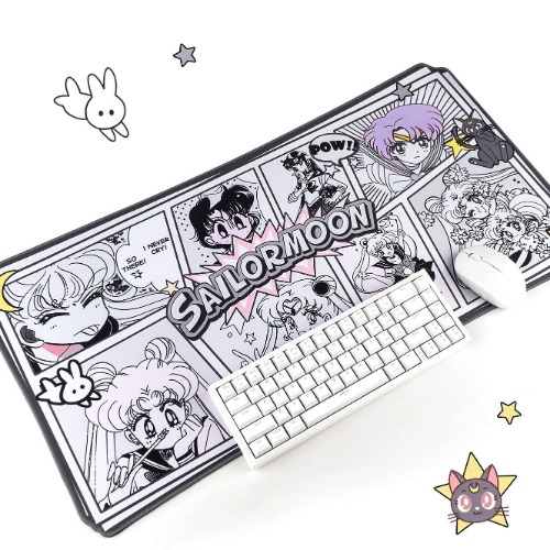 BlingKiyo Sailor Moon Large Mouse Pad & Wrist Rest | Mousepad(black color）