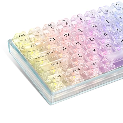 dagaladoo XVX Clear Keycaps Full Set,140 Keys Custom Cherry Profile Keycaps, Transparent PC Material Keycaps for Cherry Gateron Mx Switches Gaming Mechanical Keyboard(only keycaps) - 140Keys Clear