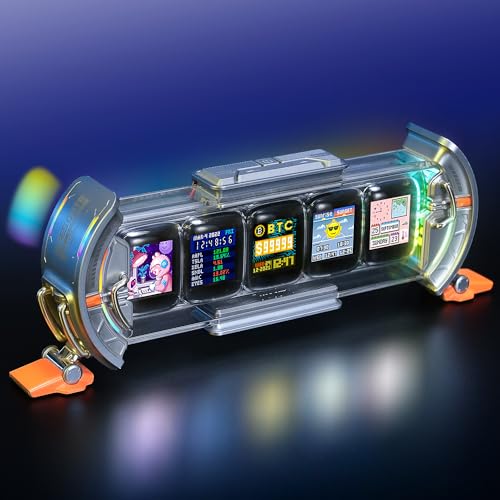 Divoom Times Gate - Cyberpunk Gaming Setup Digital Clock with Smart APP Control, WiFi Connect, RGB LED Display, Personalized Dashboard, Pixel Art for Gaming Room & Office Decor(Sliver) - Sliver Or Pink