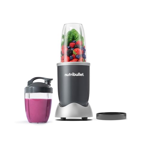 nutribullet Personal Blender for Shakes, Smoothies, Food Prep, and Frozen Blending, 24 Ounces, 600 Watt, Gray, (NBR-0601) - Grey - Additional Cup