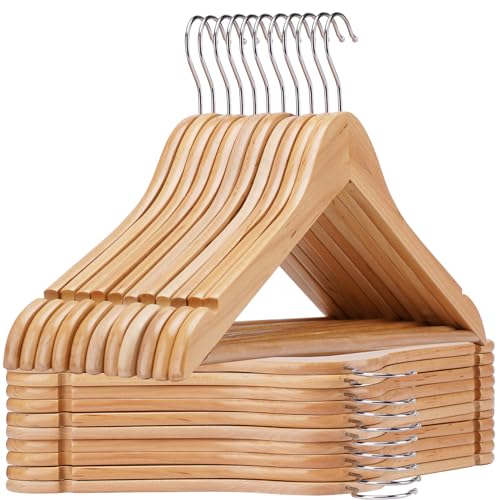 Wooden Hangers 20 Pack Wood Hangers Clothes Hangers Coat Hangers for Closet Natural Coat Hanger,Heavy Duty Hangers,Hangers for Clothes Suit Skirt Pants Natural - Natural - 20