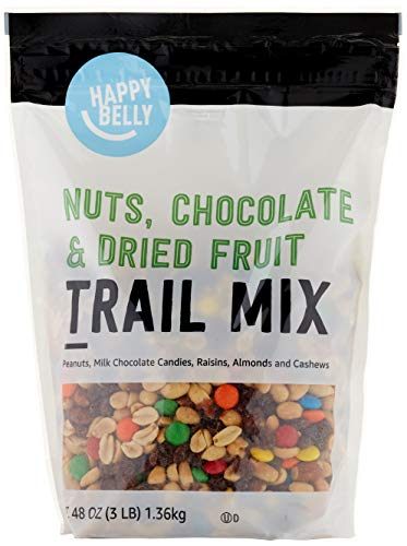 Amazon Brand - Happy Belly Nuts, Chocolate & Dried Fruit, Trail Mix, 3 Pound (Pack of 1) - Nuts, Chocolate & Dried Fruit - 3 Pound (Pack of 1)