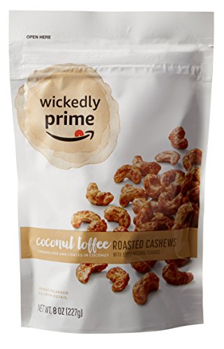 Wickedly Prime Roasted Cashews, Coconut Toffee, 8 Ounce - glazed - 8 Ounce (Pack of 1)