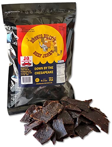 Bronco Billy's Beef Jerky Down By The Chesapeake One Pound Resealable Bag - Down By The Chesapeake - 1.00 Pound (Pack of 1)