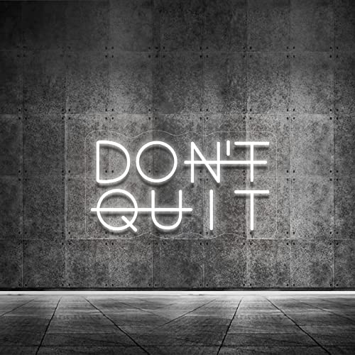 Don't Quit LED Neon Sign for Wall Decor, DO IT LED Neon Lights Party Decorations, USB Powered Switch LED Neon Lights lighting adjustable for Office Room, Gym Room, Man Cave, Gamer Room Decor - White