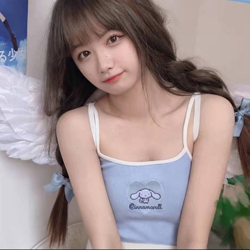 Knitted Tank with Sweet Baby Buns - Blue Cinnamoroll