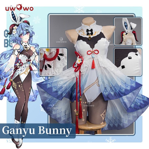 Exclusive Uwowo Genshin Impact Fanart Ganyu Bunny Suit Cute Cosplay Costume - 【In Stock】M