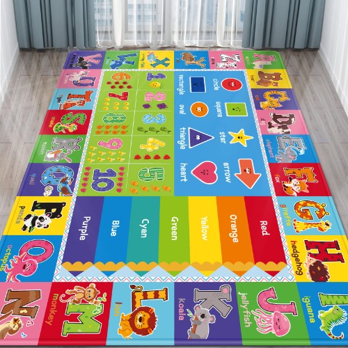 Kentaly Baby Play Mat Kids Rug for Floor, Playmat for Kids Toddlers Infant, Extra Large Thick Playtime Collection ABC, Numbers, Animals Educational Area Rugs for Playroom (78.7X59 Inch) - Large