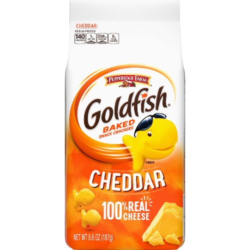 Pepperidge Farm Goldfish Cheddar Crackers, Snack Crackers, 6.6 Oz. Bag, 6 Count Box - Cheddar