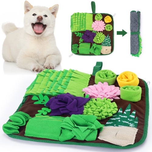 Succulent Snuffle Mat for Dogs Small Pets Treat Toy, Dog Enrichment Toys, Dog Puzzle, Slow Eating Mat, Foraging Mat for Rabbit Cat Pig, Stress Relief Puppy Gift, for Pet - 