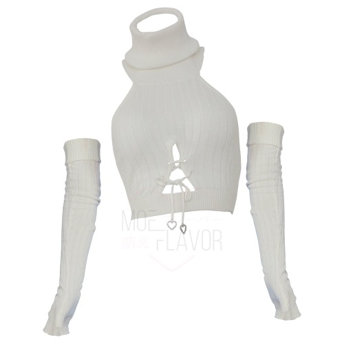 Winter Fox Sweater Top and Skirt - White / Top / XS/S