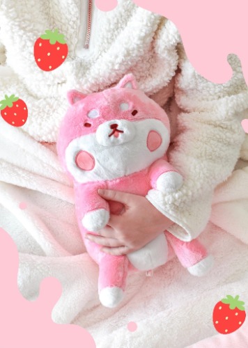 Strawberry Shiba Heatable Plush