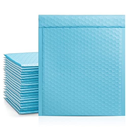 Metronic Light Blue Bubble Mailers 25 Pack, 8.5x12 Bubble Poly Mailers, Self-Seal Shipping Bags, Padded Envelopes, Bubble Polymailers for Shipping, Mailing, Packaging for Business, Bulk #2 - Light Blue - 8.5x12"
