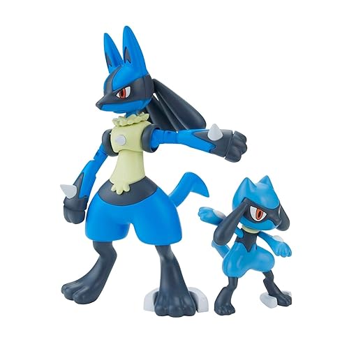 Bandai Pokemon Plamo Collection 44 Select Series Rio & Lucario, Color-Coded Plastic Model
