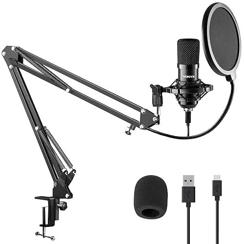 VONYX CMS300B - Microphone Streaming avec Bras Articulé - Noir, Micro Professionnel avec Filtre Anti-Pop, Idéal pour Gaming, Streaming ou pour Réaliser du Contenu Youtube et Twitch - black