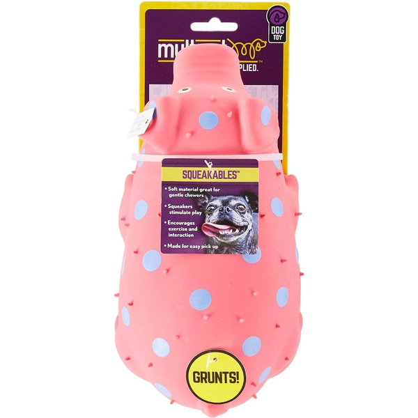 Multipet Latex Polka Dot Globlet Squeaky Pig Dog Toy
