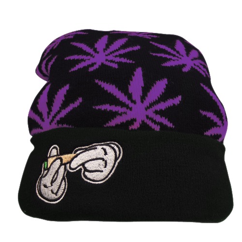 IZUS Marijuana Weed Cuff Beanie-Hat 