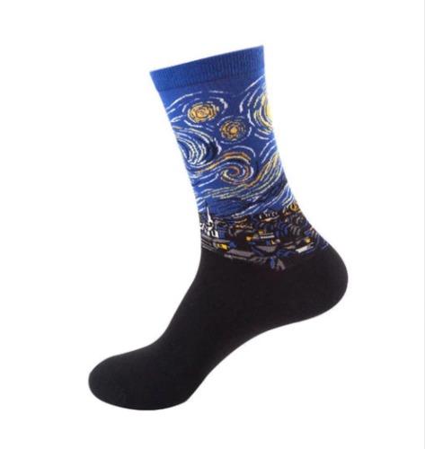 Famous Art Socks (Men's & Women's Sizes) - Starry Night / Adult Medium
