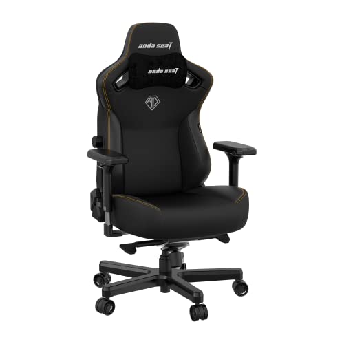 Anda Seat Kaiser 3 Gaming Chair Black - Premium Ergonomic Office Chair - Racing Computer Desk Chair with Magnetic Memory Foam Neck Pillow and Lumbar Back Support - Leather Gaming Chair for Adults - Black
