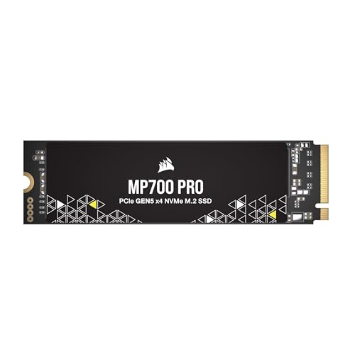 Corsair MP700 PRO 2TB M.2 PCIe Gen5 x4 NVMe 2.0 SSD - M.2 2280 - Bis zu 12.400MB/sec Sequentielles Lesen - High-Density TLC NAND - Schwarz - SSD - 2TB