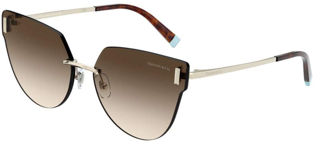 Tiffany & Co. Women's TF3070 TF/3070 6021/3B Pale Gold Cat Eye Sunglasses 62mm - Pale Gold 62 Millimeters