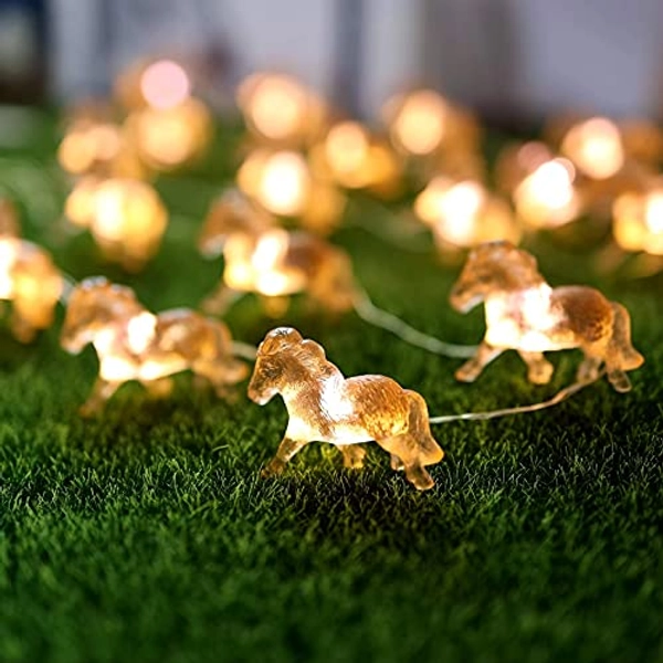Horse Fairy String Lights Pony Cute Decorative Lights 20 LEDs Night Light 8.5ft USB Powered with Remote for Bedroom Farmhouse Barn Holiday Thanksgiving Decoration