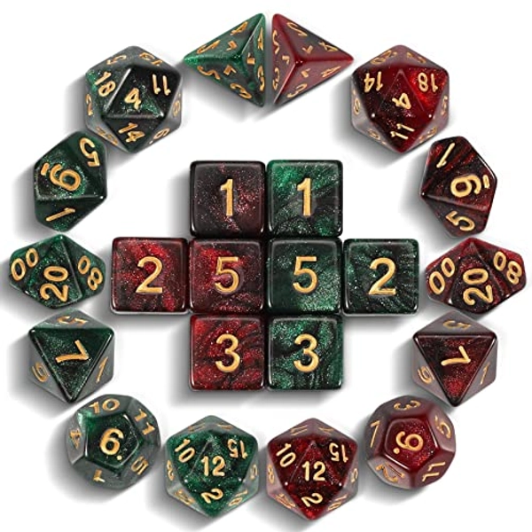 CiaraQ DND Dice Sets - 2 X 11 Polyhedral Dice (22pcs) for Dungeons and Dragons, Role Playing Table Game.