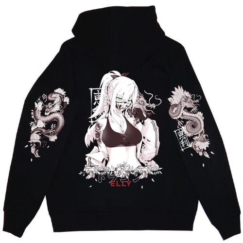 Elly Dragon Anime Streetwear Hoodie | L