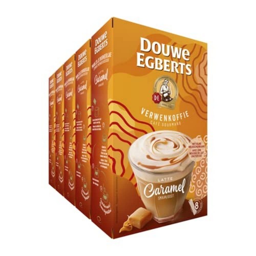 Douwe Egberts Latte Caramel (40 Sachets - Instant Koffie) - 5 x 8 Zakjes