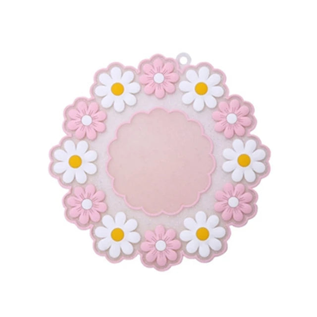 Kawaii Pastel Daisy Mug Placemat Coaster - Pink / 10 CM / CHINA