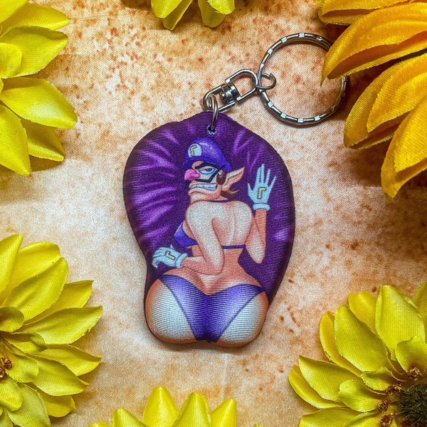 Sexy Waluigi WAH-ifu Booty Keychain 3D Mini Mousepad