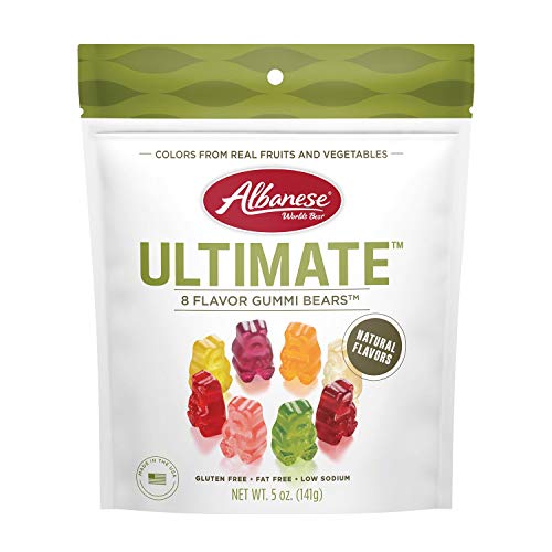 Albanese World's Best Ultimate 8 Flavor Gummi Bears, 5oz Bag of Candy - Ultimate 8 Flavor Bears - 5 Ounce (Pack of 6)