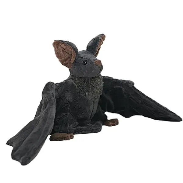 Enivtfz Goth Bat Plush weighted stuffed animals,12”Creepy Large Bat Toys Lifelike Bats Plushie Doll Gothic Bat Soft Hugging Plush for Halloween Easter Christmas Valentines Birthday Gift, Gray - Bat Plush Weighted