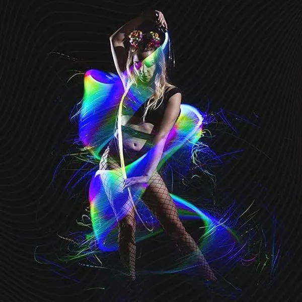 Space Whip Remix | Programmable Led Fiber Optic Whip | 6 Foot 360° Swivel - Super Bright Light Up Rave Toy | EDM Pixel Flow Lace Dance Festival - Original Remix