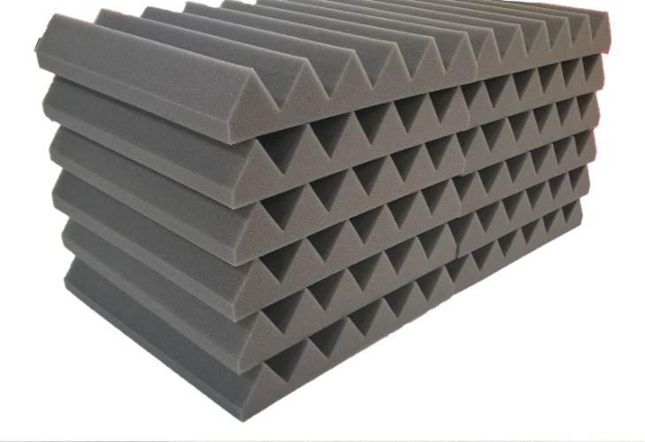 24pk Dark Grey Premium 2 inch Acoustic Foam Panel Tile Wall Studio Sound Proof
