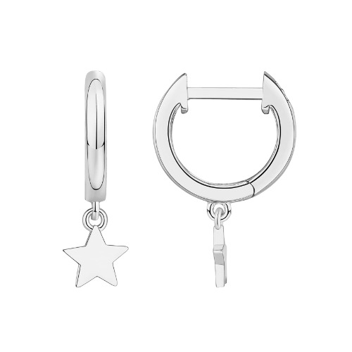 PAVOI 14K Gold Plated S925 Sterling Silver Post Lightweight Drop/Dangle Huggie Earrings for Women | Star, Lock, Butterfly, Moon, Lightning | Dainty Earrings - Yellow Gold Celestial
