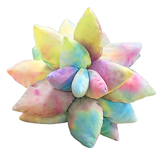 TYISON 3D Succulents Cactus Pillow, Cute Succulents, for Garden or Green Lovers Baby Green Plant Throw Pillows for Bedroom Room Home Decoration Novelty Plush Cushion - 16 - Colorful