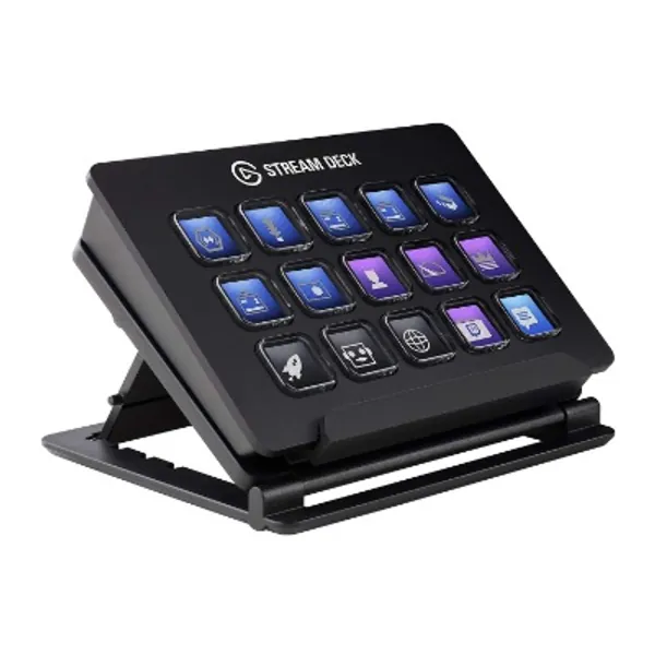 Elgato Stream Deck Corsair 10GAA9901 - Live Content Creation Controller with 15 Customizable LCD Keys, Adjustable Stand, for Windows 10 and macOS 10.11 or Later, Black