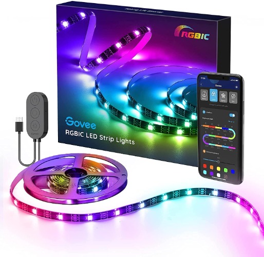 Govee RGBIC TV Light Strip, 2m/6.56ft TV LED Backlight Strip for 30-50 inch TV, USB LED Strip with APP Control, Color Changing by Sync to Music, RGBIC LED Lights for TV PC Monitor Gaming Room