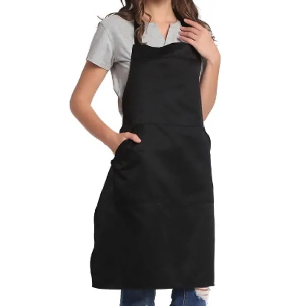 BIGHAS Adjustable Bib Apron with Long Ties for Women Men 18 Colors Chef Kitchen Cooking