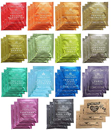Harney & Sons Assorted Tea Bag Sampler 42 Count With Honey Crystal Packs Great for Birthday, Hostess and Co-worker Gifts - 42 Count (Pack of 1)